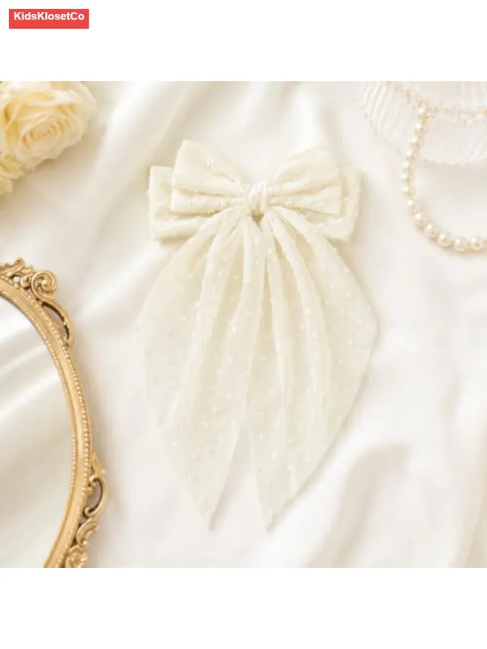 Oversized Chiffon Hair Bow Clips for Women, Large Long Tail Barrettes for